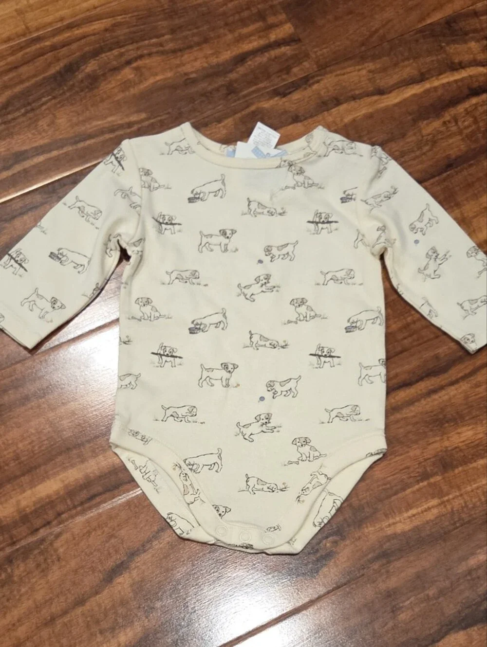 Janie and Jack NWT 0-3 Months Cream Bodysuit w/ Dog Print